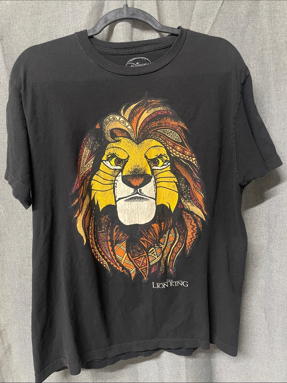 Disney Black Short-Sleeve Tee with Yellow & Orange Lion Graphic